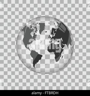 Welt Karte Glas Globus Vektor-illustration Stock Vektor