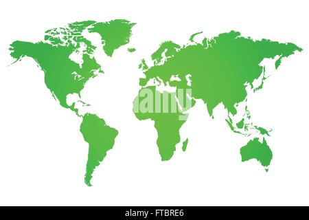 Grüne Welt Karte Illustration Stock Vektor