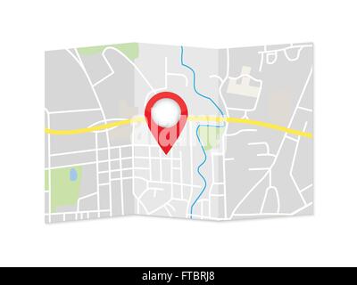 City Map Zeiger Illustration Stock Vektor