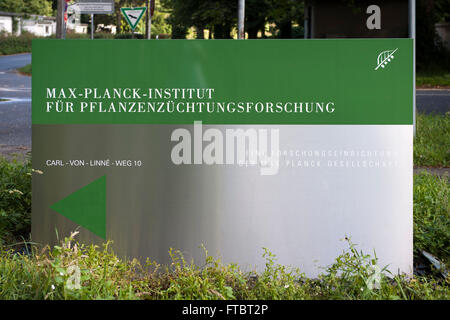Deutschland, Köln, Max-Planck-Instituts Für Pflanzenzüchtungsforschung, Firmenschild Stockfoto