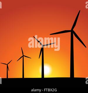 Wind Power Turbine Stock Vektor