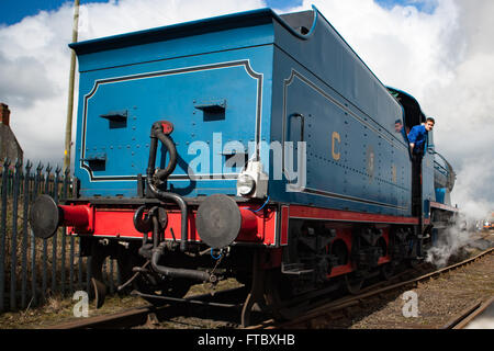 Whitehead, Co. Antrim, UK 28. März 2016. Die Merlin-Dampfmaschine Nr. 85 Stockfoto