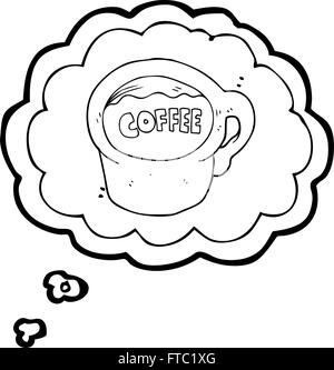 Freihändig gezeichnete Gedankenblase cartoon Kaffeetasse Stock Vektor