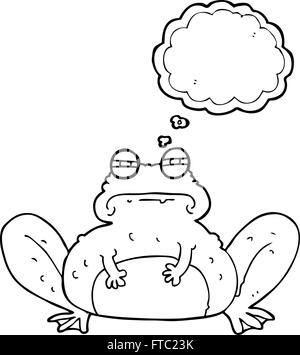 Freihändig gezeichnete Gedanken Bubble Cartoon Frosch Stock Vektor