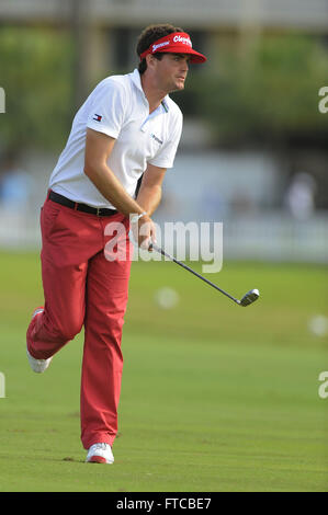 Doral, Fla, USA. 11. März 2012. Keegan Bradley während der World Golf Championship Cadillac Championship auf dem TPC Blue Monster Course im Doral Golfresort und Spa am 11. März 2012 in Doral, Florida ZUMA PRESS / Scott A. Miller. © Scott A. Miller/ZUMA Draht/Alamy Live-Nachrichten Stockfoto