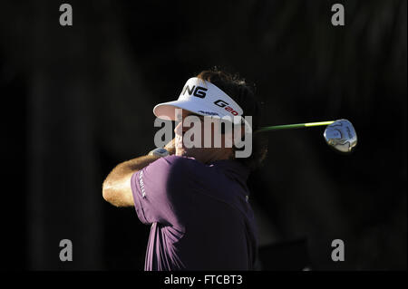 Doral, Fla, USA. 10. März 2012. Bubba Watson in der dritten Runde der World Golf Championship Cadillac Championship auf dem TPC Blue Monster Course im Doral Golf Resort And Spa auf 10. März 2012 in Doral, Florida ZUMA PRESS / Scott A. Miller. © Scott A. Miller/ZUMA Draht/Alamy Live-Nachrichten Stockfoto