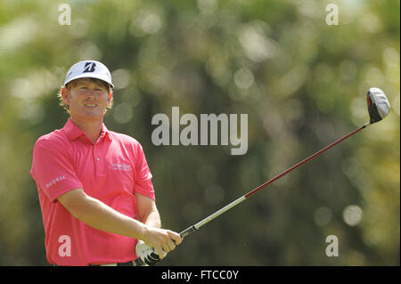 Doral, Fla, USA. 10. März 2012. Brandt Snedeker während der dritten Runde der World Golf Championship Cadillac Championship auf dem TPC Blue Monster Course im Doral Golf Resort And Spa auf 10. März 2012 in Doral, Florida ZUMA PRESS / Scott A. Miller. © Scott A. Miller/ZUMA Draht/Alamy Live-Nachrichten Stockfoto