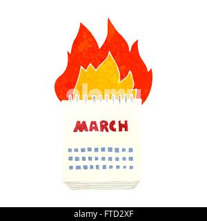 Freihand strukturierte Cartoon März Kalender Stock-Vektorgrafik - Alamy