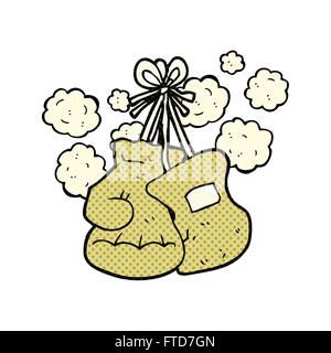 Freihändig gezeichnete Cartoon alte Boxhandschuhe Stock Vektor