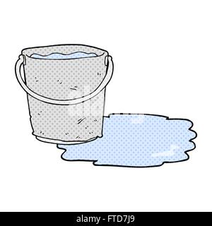 Freihändig gezeichnete Cartoon-Eimer mit Wasser Stock Vektor