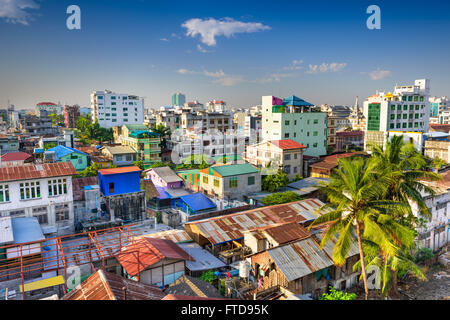 Mandalay, Myanmar Innenstadt Skyline. Stockfoto