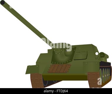 Ein Panzer des 2. Weltkrieges isoliert auf weiss Stock Vektor