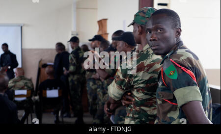 160322-A-VY429-001 Idenau, Cameroun (21. März 2016) kamerunischen und nigerianischen Special Forces Gruppen zusammenarbeiten, während Obangame/Sahara Express 2016 (OESE16). Obangame/Sahara-Express, eine der drei afrikanische regionale ausdrückliche Serie Übungen erleichtert durch US Marine zwingt Europa-Afrika/US 6. Flotte soll regionale Zusammenarbeit, maritimen Bereich Bewusstsein, Informationsaustausch Praktiken zu erhöhen und verbessern Interoperabilität zwischen den teilnehmenden Kräfte um maritime Sicherheit und wirtschaftliche Stabilität in der Region zu verbessern. (Foto: U.S. Army SSG Lea Anne Cuatt/freigegeben) Stockfoto