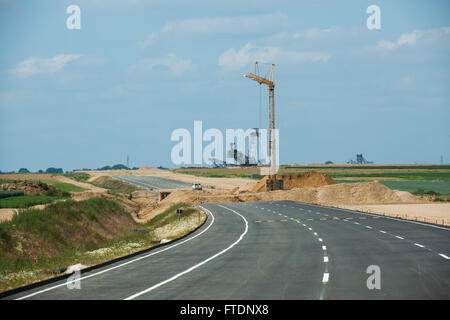 BRD, Deutschland, NRW, Rhein-Kreis Neuss Braunkohletagebau Garzweiler, Experimentierfeld der Neuen Trasse der Autobahn A-44n Durch sterben Stockfoto