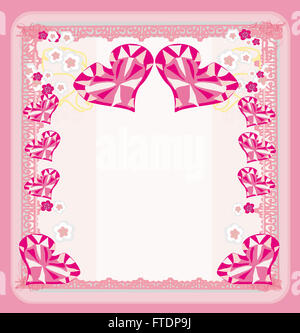 Vintage Valentinstag-Karte Stockfoto