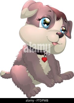 schöner grauer Hund auf weißem Hintergrund Stock Vektor