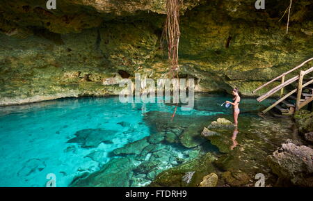 Zwei Augen Cenote, Cénote Dos Ojos, Yucatan, Mexiko. Stockfoto