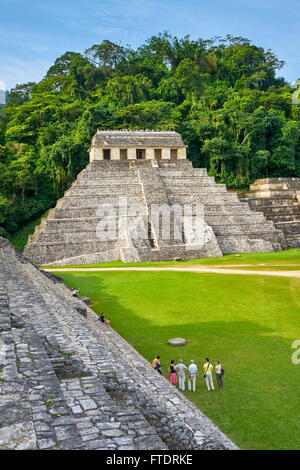 Alte Maya-Ruinen in Palenque archäologische Stätte - Tempel der Inschriften, Palenque, Mexiko, UNESCO