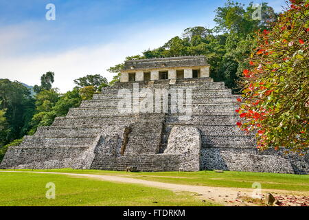 Tempel der Inschriften, Maya Ruinen, Palenque, Mexiko, UNESCO Stockfoto