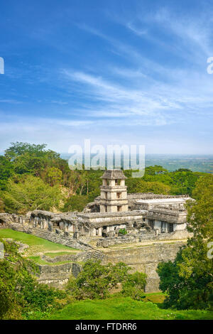 Ruine der Maya Palace, Palenque, Chiapas, Mexiko Stockfoto