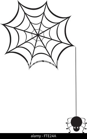 Vektor-Illustration ein Spinnennetz mit lustige Spinne Stock Vektor