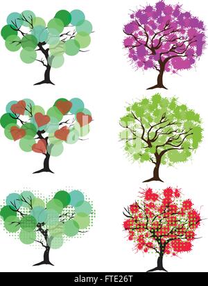 Vektor-Illustration aus einer Reihe von Bäumen Stock Vektor
