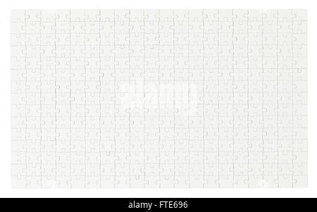 Gesamte komplett weißen Puzzle mit textfreiraum Isolated on White Background. Stockfoto