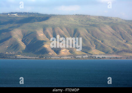 Golan Höhen und das Meer von Galiläa, Israel. Stockfoto