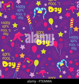 April Fools Day Karte Musterdesign. April Fools Day Plakat, Karte. Design-Idee für alle Narren Tag Grußkarte, Promotion, poste Stock Vektor
