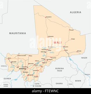 Mali-Fahrplan Stock Vektor