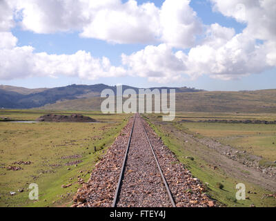 Blick von hinten Andean Explorer Reisen durch die Anden in Peru Stockfoto