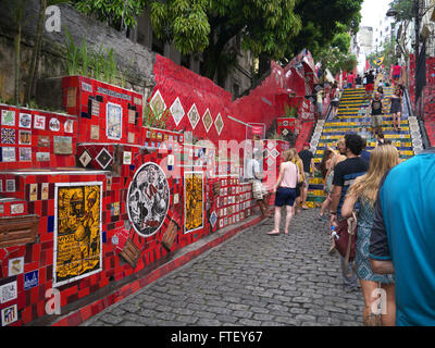 Escadaria Selaron Schritte Arbeit von Jorge Selarón Rio De Janeiro Stockfoto