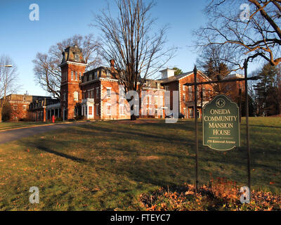 Oneida-Gemeinschaft-Villa, Oneida, New York. Schöne Villa, die einst die Heimat von einer religiösen Gemeinde Stockfoto