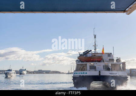 Hafen und Fähre Ibiza-Ibiza, Balearen, Spanien. Stockfoto