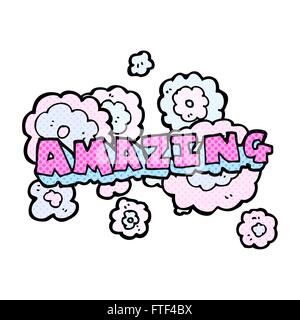 Comic-Buch-Stil Cartoon erstaunliche Wort freihändig gezeichnet Stock Vektor