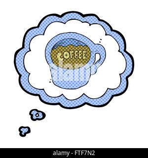 Freihändig gezeichnete Gedankenblase cartoon Kaffeetasse Stock Vektor