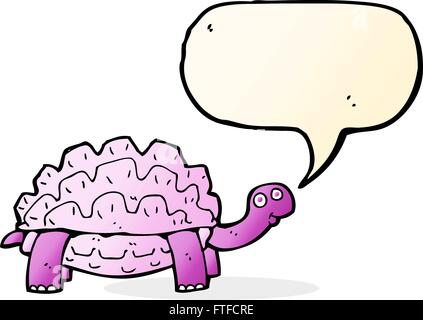 Cartoon-Schildkröte mit Sprechblase Stock Vektor