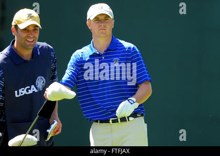 San Francisco, CA, USA. 15. Juni 2012. Jordan Spieth in der zweiten Runde der 112. US Open The Olympic Club am 15. Juni 2012 in San Fransisco. ZUMA PRESS / Scott A. Miller © Scott A. Miller/ZUMA Draht/Alamy Live News Stockfoto