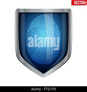 Fingerabdruck-Scanner im Schild Stock Vektor
