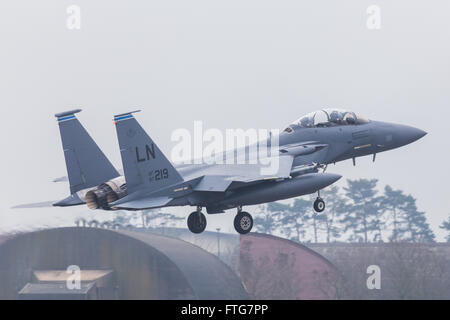 Ein Strike Eagle-Landung. Stockfoto