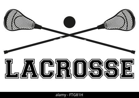 Lacrosse Sticks und Kugel. Flachen Stil Stock Vektor