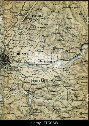 Dieses Reisehandbuch für 1867 bietet detaillierte Informationen über Norditalien, einschließlich historischer Sehenswürdigkeiten, kultureller Stätten und Reiserouten. Stockfoto