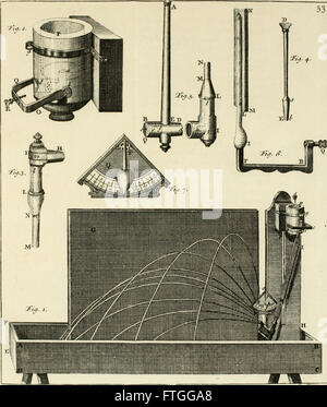 Mathematische Elemente der Naturphilosophie, ward durch Experimente- oder eine Einführung in die Philosophie von Sir Isaac Newton (1747) Stockfoto