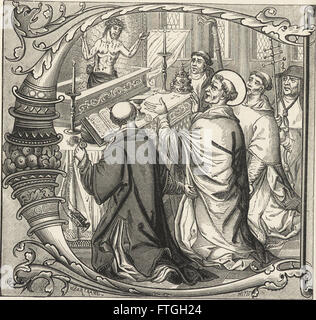 Diese Arbeit aus dem Jahr 1870 erforscht die Schnittstelle von militärischem und religiösem Leben im Mittelalter und in der Renaissance und untersucht die Rolle von Rittern, Geistlichen und Herrschern bei der Gestaltung der Gesellschaft in diesen Zeiträumen. Stockfoto