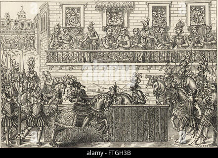 Diese Arbeit aus dem Jahr 1870 erforscht die Schnittstelle von militärischem und religiösem Leben im Mittelalter und der Renaissance und untersucht Schlüsselereignisse, Figuren und kulturelle Auswirkungen dieser Zeiträume. Stockfoto