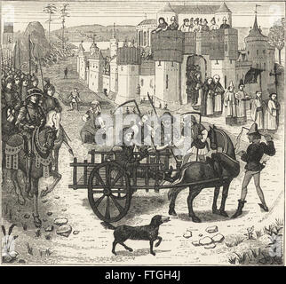 Diese Arbeit aus dem Jahr 1870 erforscht die Schnittstelle von militärischem und religiösem Leben im Mittelalter und in der Renaissance und untersucht deren Einfluss auf Gesellschaft und Kultur. Stockfoto