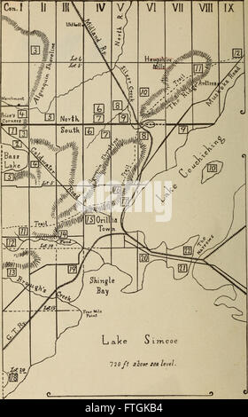 Noten von Seiten des Huron Dörfer in der Gemeinde von Tiny, Simcoe County und angrenzenden Bauteilen. Im Hinblick auf die Identifizierung dieser Dörfer besucht und beschrieben von Champlain vorbereitet und die Stockfoto