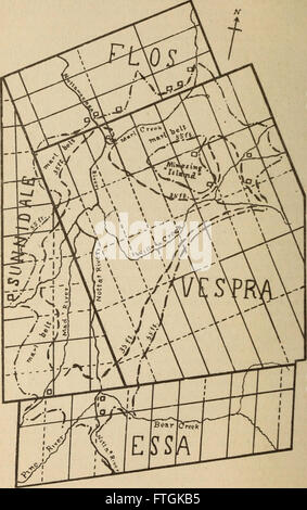 Noten von Seiten des Huron Dörfer in der Gemeinde von Tiny, Simcoe County und angrenzenden Bauteilen. Im Hinblick auf die Identifizierung dieser Dörfer besucht und beschrieben von Champlain vorbereitet und die Stockfoto