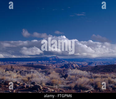 Blick auf die Wüste von Silver Reef Geisterstadt, Utah Stockfoto