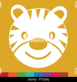 Tiger Gesicht Emotion Icon Illustration Schild design Stock Vektor